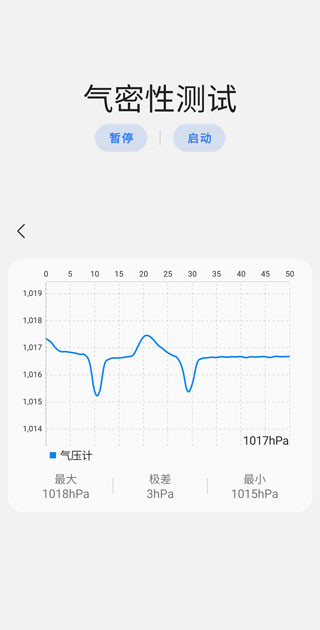 气密性测试按压屏幕截图