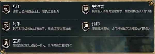英雄职业展示界面截图