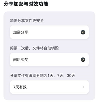 加密分享有效期设置截图