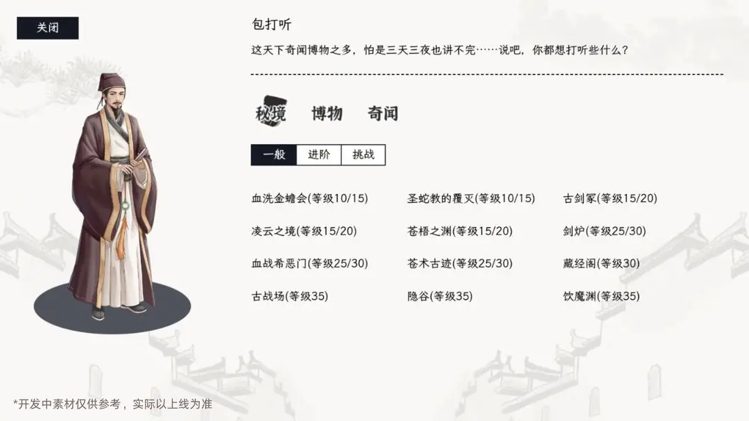 秘境品级挑战界面截图