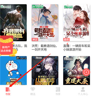 飞卢小说书架收藏界面截图