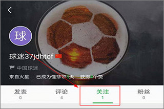 关注列表界面截图
