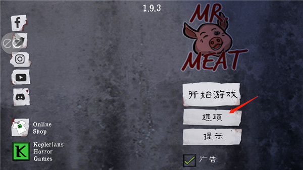 游戏选项中的语言设置界面截图