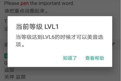 美音切换等级提示截图