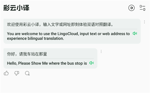 彩云小译首页文本翻译界面截图